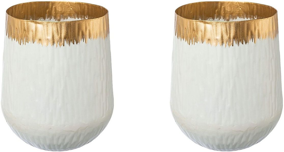 Creativ deco Tischvase AGNES (2 St), mit schickem Gold Detail günstig online kaufen