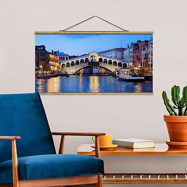 Stoffbild mit Posterleisten Rialtobrücke in Venedig günstig online kaufen