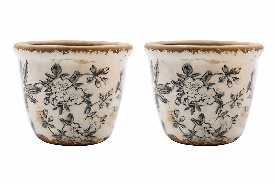 finehomegarden Blumentopf Übertopf Mush Keramik 2erSet Ø7,5cm/Ø11cm Rustika günstig online kaufen