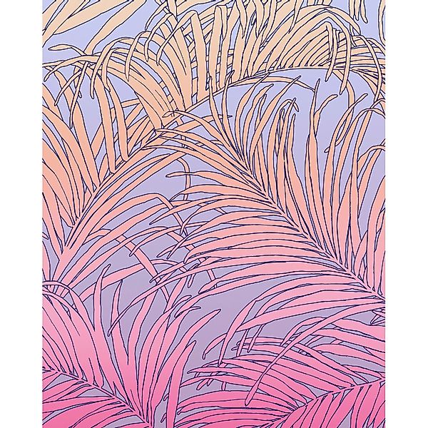 Komar Vliestapete Palm Foglie 200 cm x 250 cm Rosa günstig online kaufen