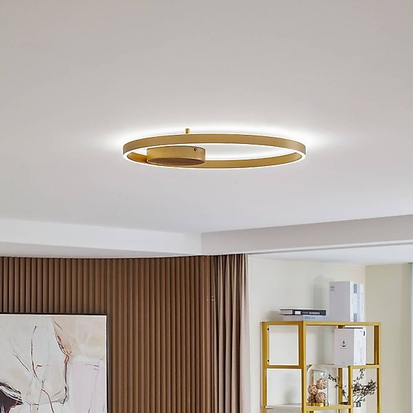 Lucande Smart LED-Deckenleuchte Moise, gold, CCT, Tuya günstig online kaufen