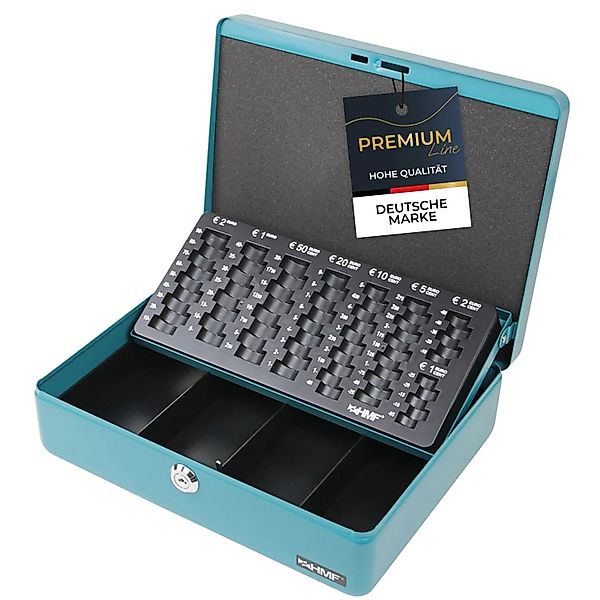 HMF 10015-24 Geldkassette Münzzählbrett 30 x 24 x 9 cm Petrol günstig online kaufen