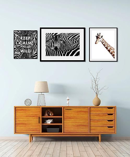 queence Bild "Animals", Abstrakt, (3 St.), gerahmt günstig online kaufen