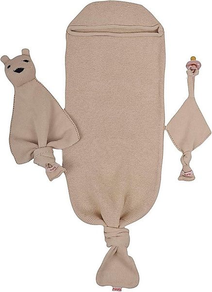 Babydecke Minora Baby Strickwaren Cocoon-Tedy Swaddle Set, 0-8 Monate, Mino günstig online kaufen