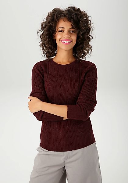 Aniston CASUAL Strickpullover im Ripp-Muster-Mix günstig online kaufen