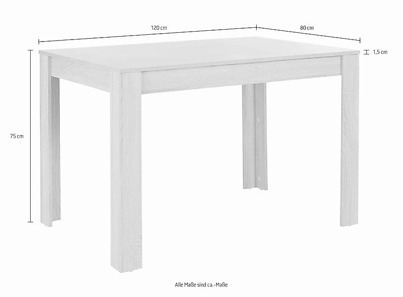 INOSIGN Essgruppe Set, 5 Stk. tlg. mit Tisch in Eichefarben Sägerau, Breite günstig online kaufen