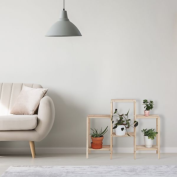 relaxdays Blumenständer Pflanzenregal Holz, M günstig online kaufen