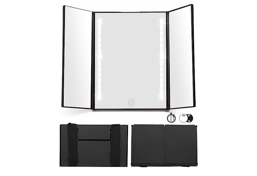 SinLaw LED-Lichtspiegel 360° Schminkspiegel,Drei Spiegel, Tragbarer Spiegel günstig online kaufen