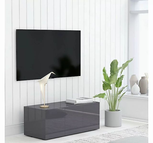furnicato TV-Schrank Hochglanz-Grau 80x34x30 cm Holzwerkstoff günstig online kaufen