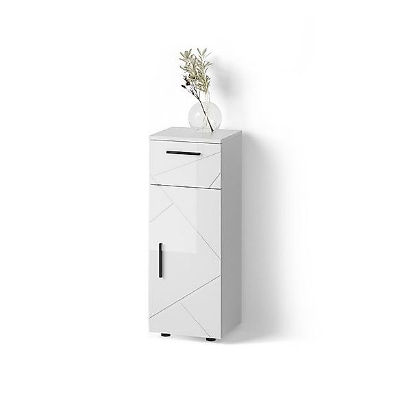 Livinity® Midischrank Ronco, Weiß Hochglanz/Weiß, 30 x 81 cm günstig online kaufen