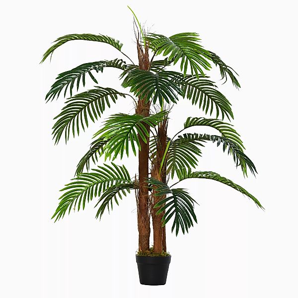 HOMCOM Künstliche Palme 120cm naturgetreue Kunstpflanze für Innen und Außen günstig online kaufen