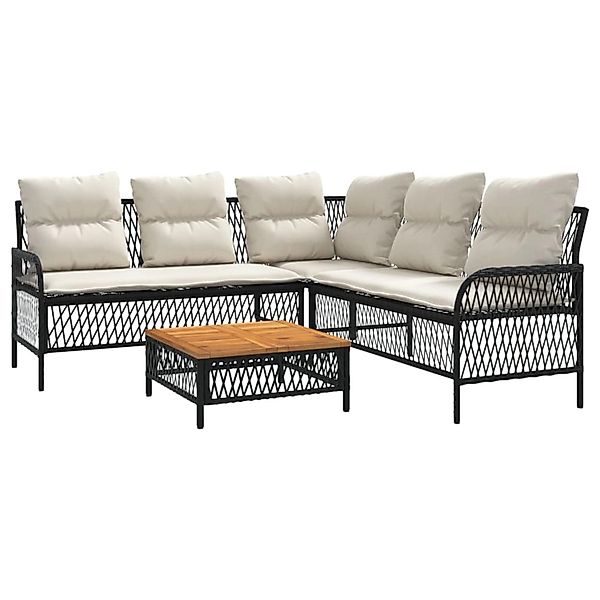 vidaXL 2-Tlg Garten-Sofagarnitur mit Auflagen Schwarz Poly Rattan 368733 günstig online kaufen