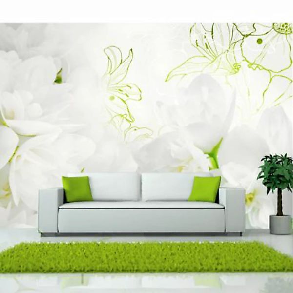 artgeist Fototapete Jasmine grün/weiß Gr. 150 x 105 günstig online kaufen