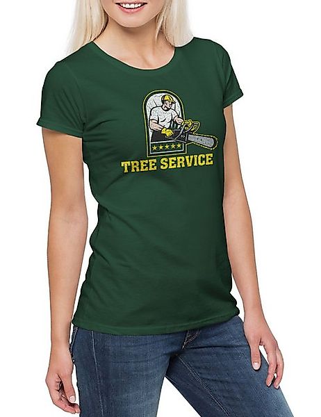 Urban Backwoods Print-Shirt Tree Service I Damen T-Shirt Holzfäller Axt Wal günstig online kaufen