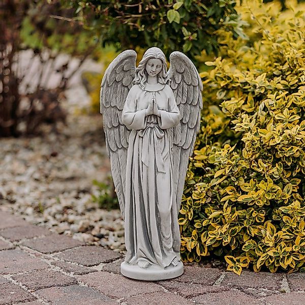 gartendekoparadies.de Gartenfigur Engel mit Flügeln, Steinfigur günstig online kaufen