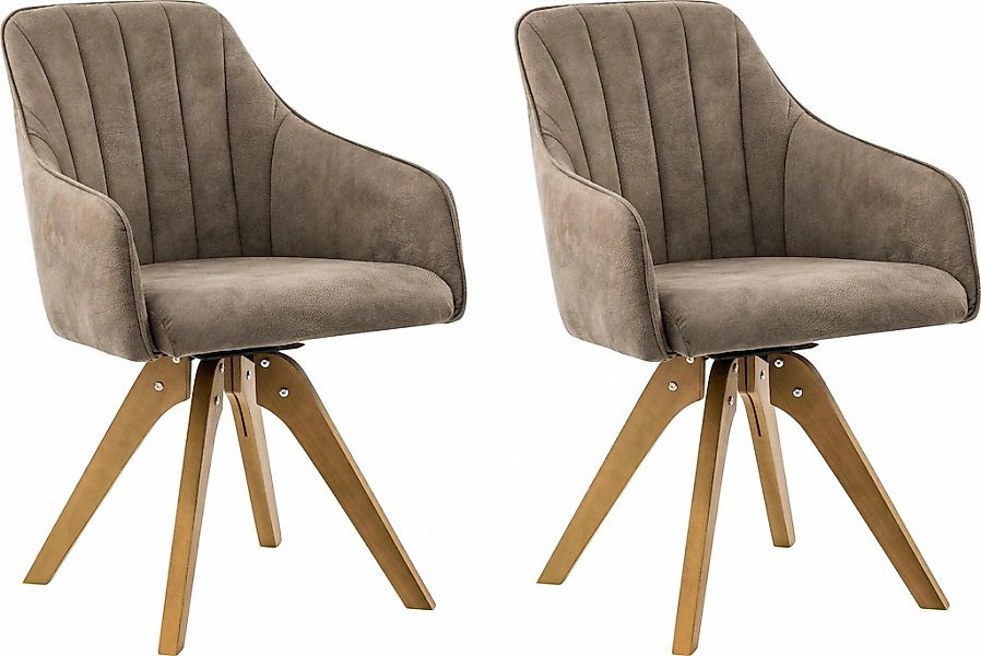 Home affaire Drehstuhl "Formentor", (Set), 2 St., Microfaser, mit Rückenste günstig online kaufen