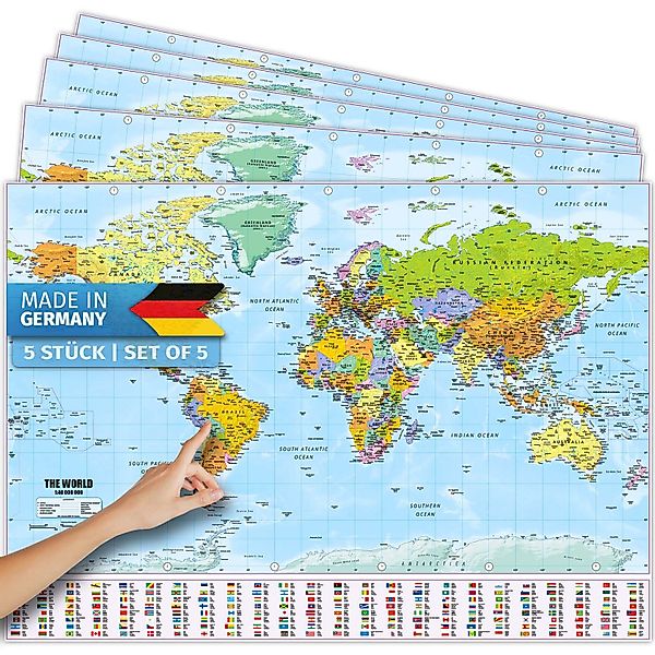 Goods+Gadgets Poster Weltkarte XXL Poster, Politisch günstig online kaufen