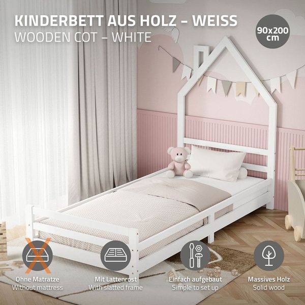 ML-DESIGN Kinderbett Hausbett Holzbett mit Lattenrost günstig online kaufen