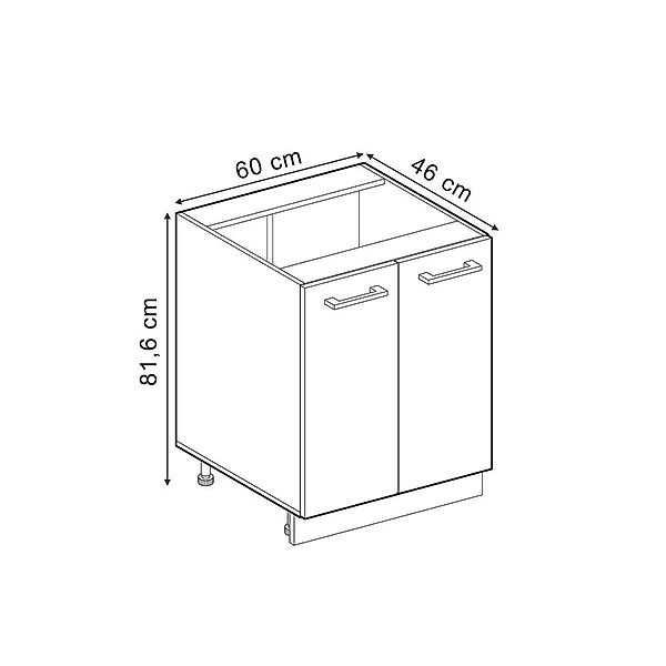 Vicco Unterschrank R-Line, Edelgrau/Anthrazit, 60 cm günstig online kaufen