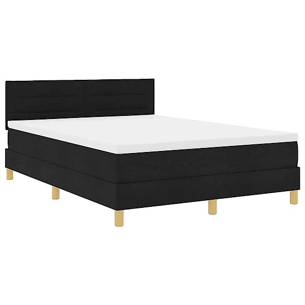 vidaXL LED Boxspringbett mit Matratze Schwarz 160 x 200 cm Stoff 3342375 günstig online kaufen