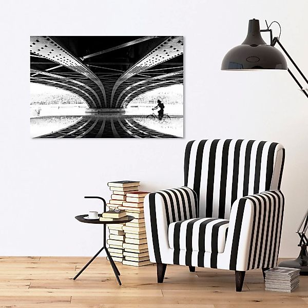 queence Acrylglasbild »Brücke«, Elemente der Architektur-Brücken-Schwarz-We günstig online kaufen