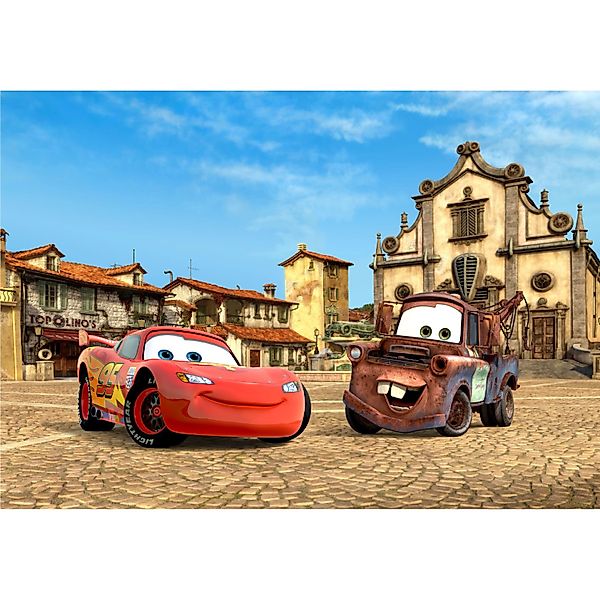Disney Fototapete Cars Rot Blau und Beige 360 x 270 cm 600573 günstig online kaufen