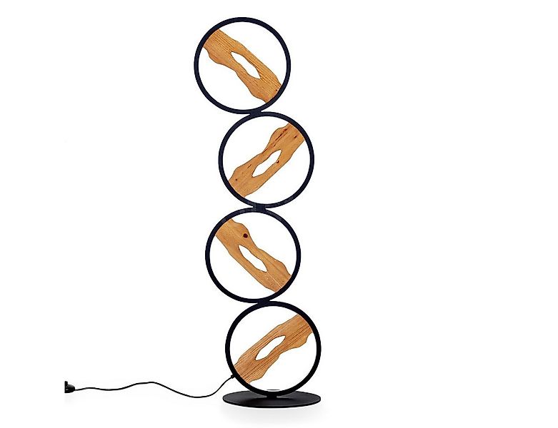 hofstein Stehlampe Stehlampe aus Metall/Holz in Schwarz/Natur, LED fest int günstig online kaufen