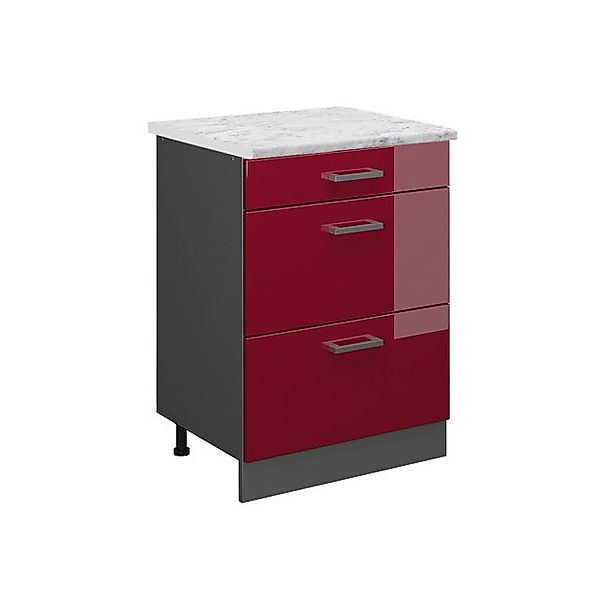 Vicco Schubladenschrank R-Line Schubladenschrank für die Küche Bordeaux Hoc günstig online kaufen