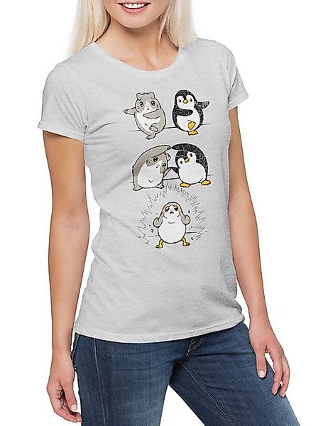 Urban Backwoods Print-Shirt Porg Fusion Damen T-Shirt Penguin Pinguin Hamst günstig online kaufen