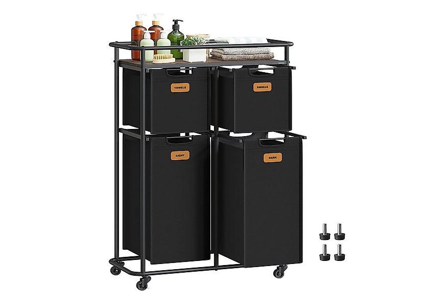 VASAGLE Wäschekorb, Wäschetrenner mit Rädern, 150 L, beweglich günstig online kaufen