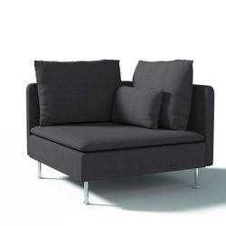 Bezug für Söderhamn Eckelement, stahlgrau, Bezug für Eckelement, Chenille ( günstig online kaufen