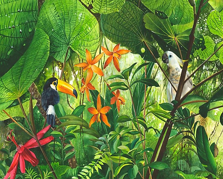 Fototapete "Dschungel" 4,00x2,50 m / Glattvlies Perlmutt günstig online kaufen