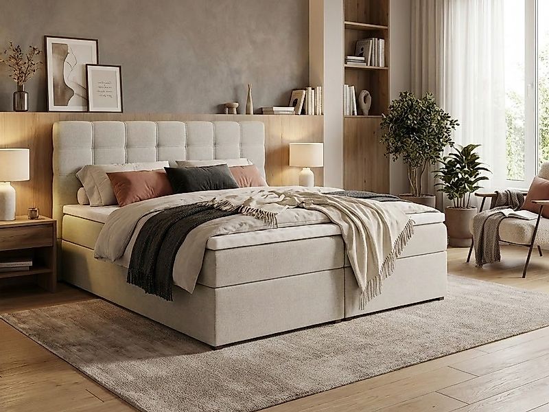Beautysofa Boxspringbett TOPIQ mit Bettkasten (Bett für Schlafzimmer), mit günstig online kaufen