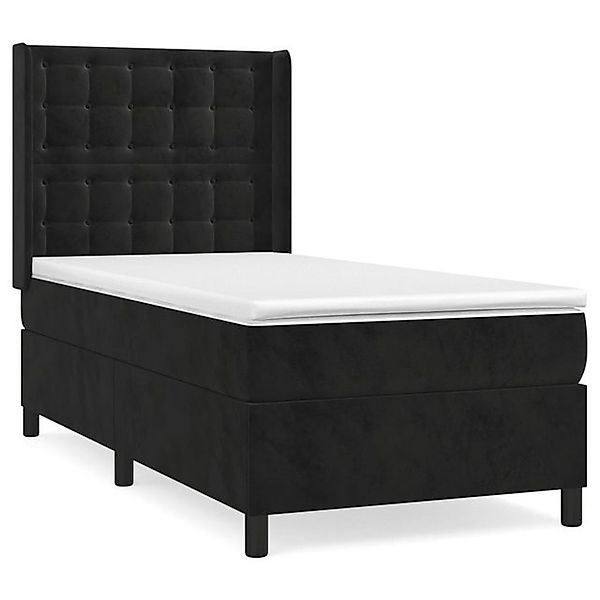 furnicato Bett Boxspringbett mit Matratze Schwarz 80x200 cm Samt (1-tlg) günstig online kaufen