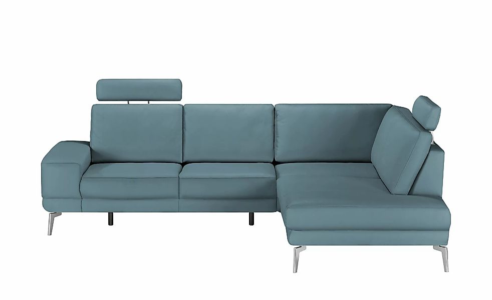 meinSofa Ecksofa aus Leder Dana ¦ blau ¦ Maße (cm): B: 269 H: 86 T: 222.0 P günstig online kaufen