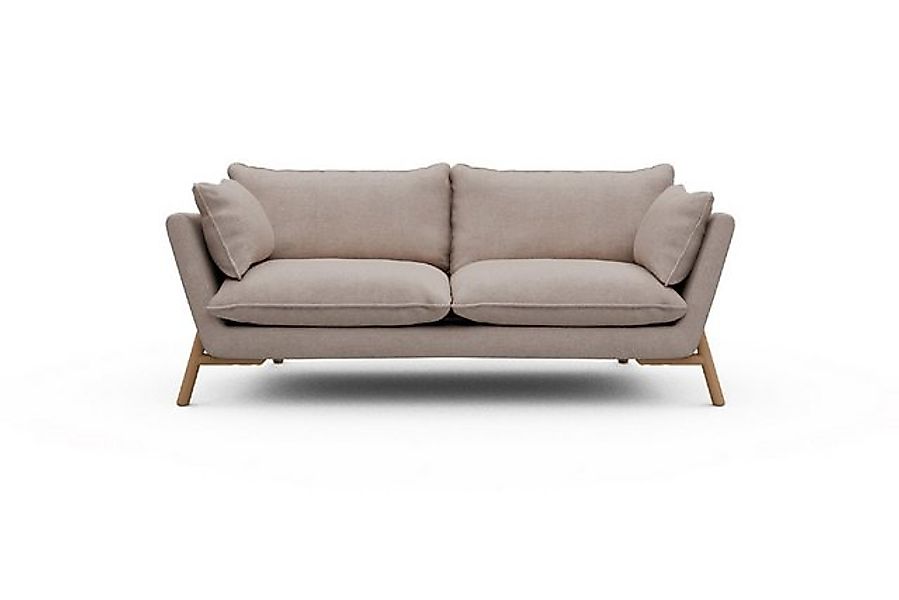 moebelfaktor Sofa Emil PREMIUM 2-Sitzer Beinfarbe Eiche Natur, schräg geste günstig online kaufen