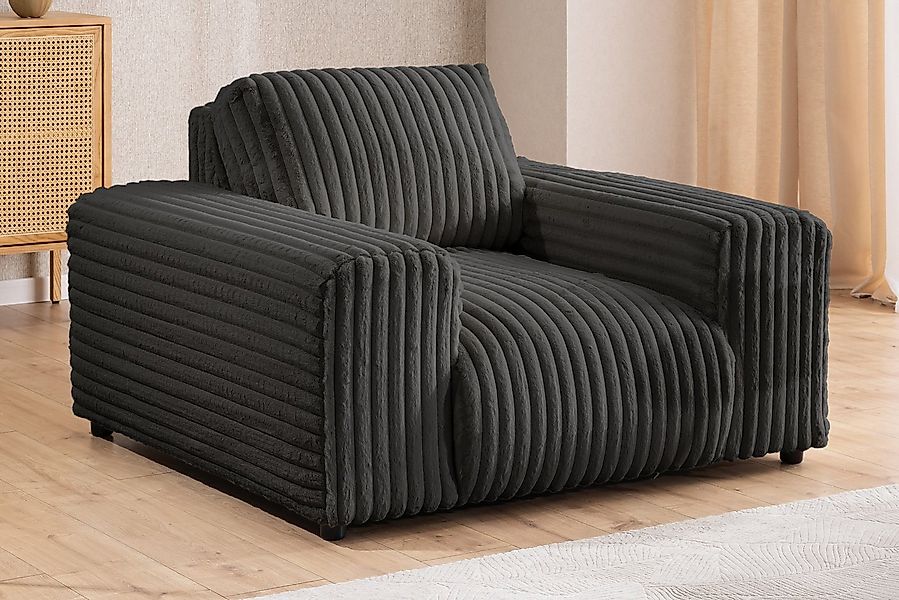 S-Style Möbel Sessel Mollis aus Plüschcord mit schöner Sitzkomfort, mit Wel günstig online kaufen