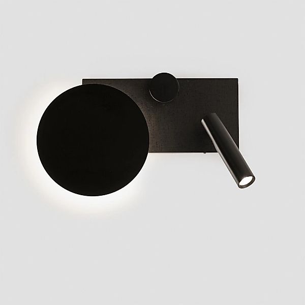 LED Wandleuchte Klee in Schwarz 10W 1021lm mit Lesearm links günstig online kaufen