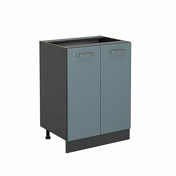 Vicco Unterschrank Küchenschrank R-Line Solid Anthrazit Blau Grau 60 cm günstig online kaufen