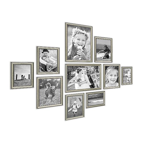 PHOTOLINI Bilderrahmen 10er Set Kunststoff-Rahmen eleganter günstig online kaufen