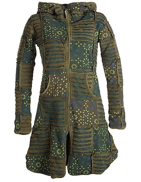 Vishes Kurzmantel Patchwork Mantel mit Cutwork günstig online kaufen