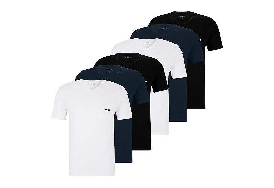 BOSS Unterziehshirt Classic T-Shirt (6-St) mit fein geripptem V-Ausschnitt günstig online kaufen