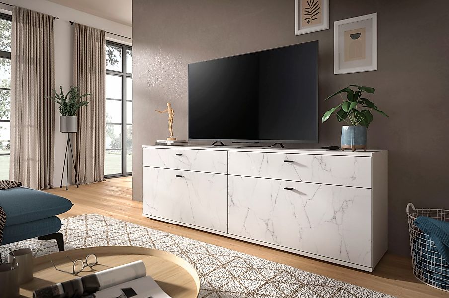 INOSIGN Lowboard "CALCOLO, Breite 180cm, 2 Schubkästen, 2 Klappen, 2 Fächer günstig online kaufen