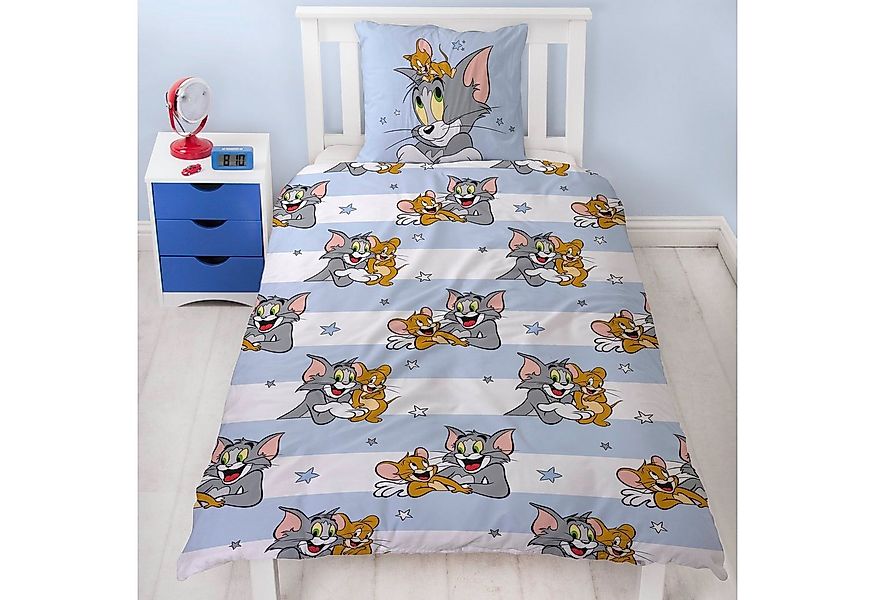 Familando Kinderbettwäsche Tom und Jerry "Mäusejagd" 135x200 + 80x80 cm aus günstig online kaufen