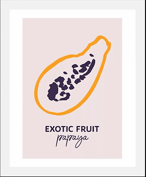 queence Bild »Papaya«, Obst-Obst Bilder-Schriftzug-Kunst, (1 St.), gerahmt günstig online kaufen