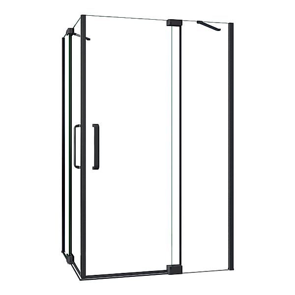 AICA 80x80cm Eckdusche H.195cm Duschkabine Schwarz Eckeinstieg Dusche 8mm N günstig online kaufen