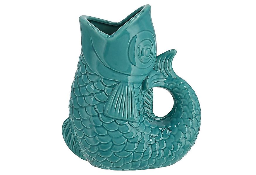 CEPEWA Dekovase Vase Fisch 'Blubb' 15x17x9cm Dolomit türkis Blumenvase Tisc günstig online kaufen