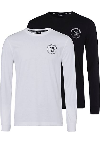 H.I.S Langarmshirt, (Packung, 2 tlg., 2er-Pack), Langarm, bedruckt, Rundhal günstig online kaufen