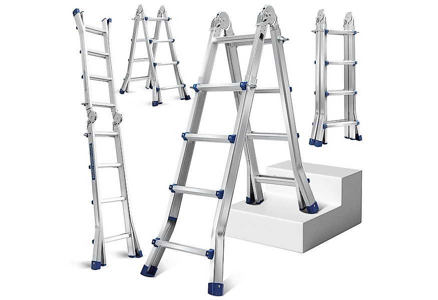 Clanmacy Vielzweckleiter Mehrzweckleiter Multifunktionsleiter 4x4 Alu Teles günstig online kaufen
