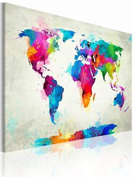 artgeist Wandbild Map of the world - an explosion of colors weiß Gr. 60 x 4 günstig online kaufen